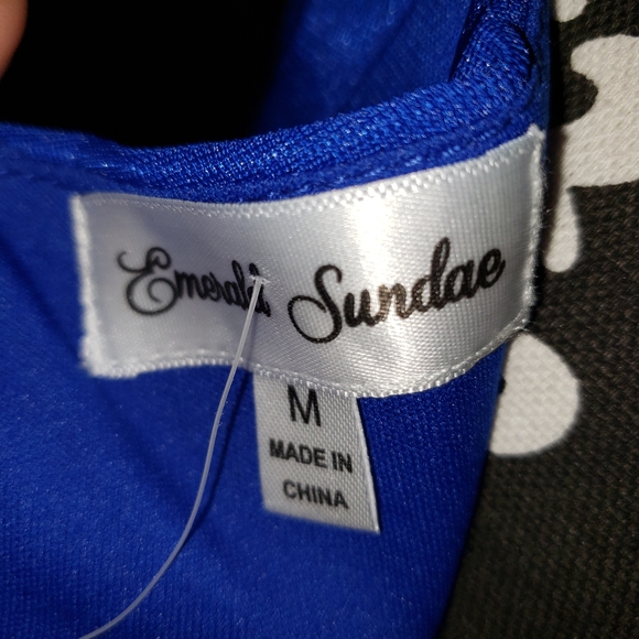 Emerald Sundae Royal Blue Women's Fitted Gown - Picture 6 of 7